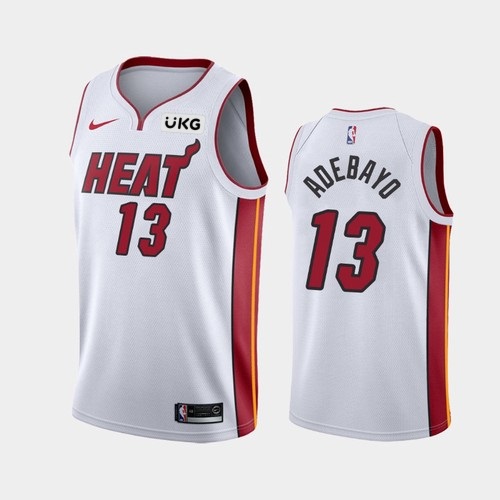 Men's Miami Heat #13 Bam Adebayo White Association Stitched NBA Jersey